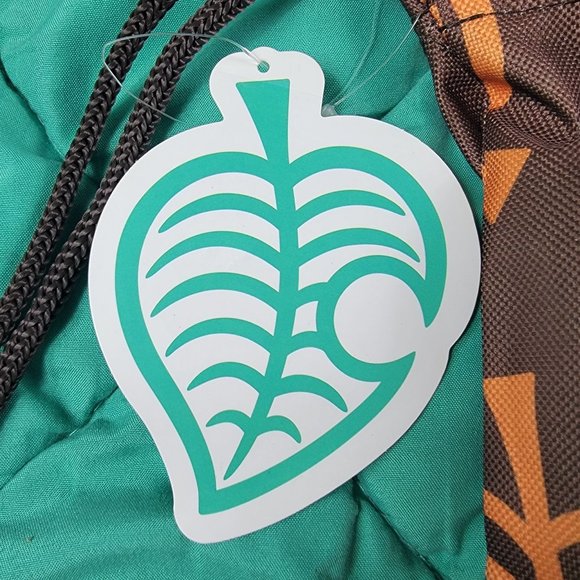 Animal Crossing New Horizons Drawstring Canvas Bag Leaves Brown Orange - Picture 6 of 8